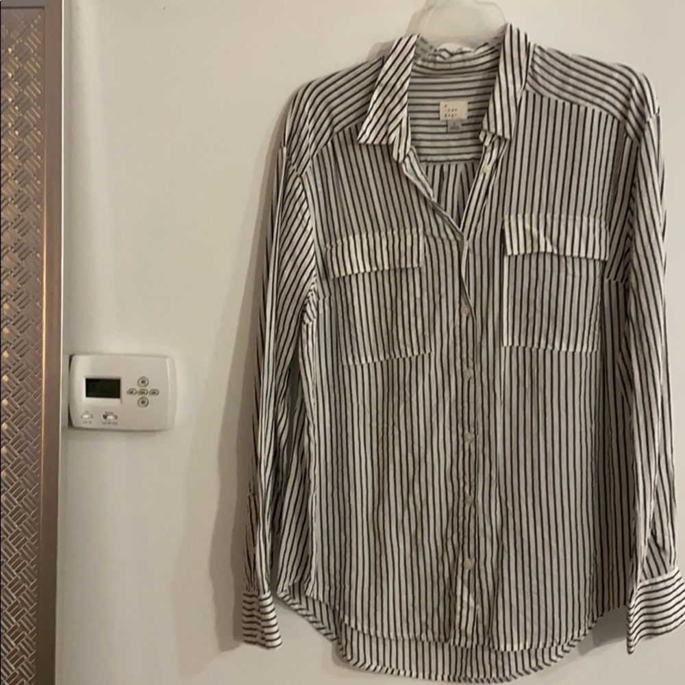 Striped Black and White Blouse